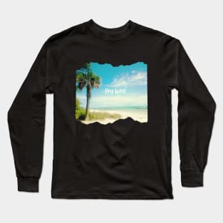 Beautiful photography of Key West Florida blue sky palm tree landscape USA nature lovers Long Sleeve T-Shirt